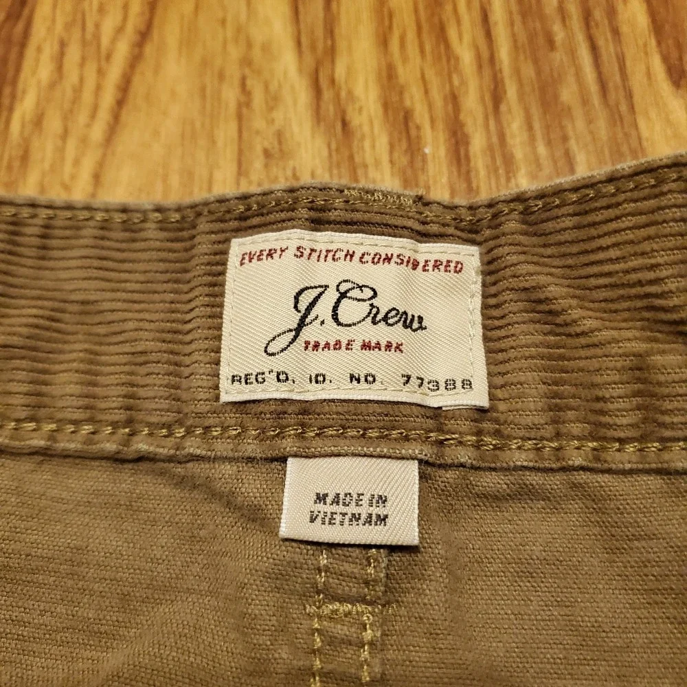 J Crew Corduroy Pants Men 34x32 Brown Straight Fit Chino Stretch Preppy‎
